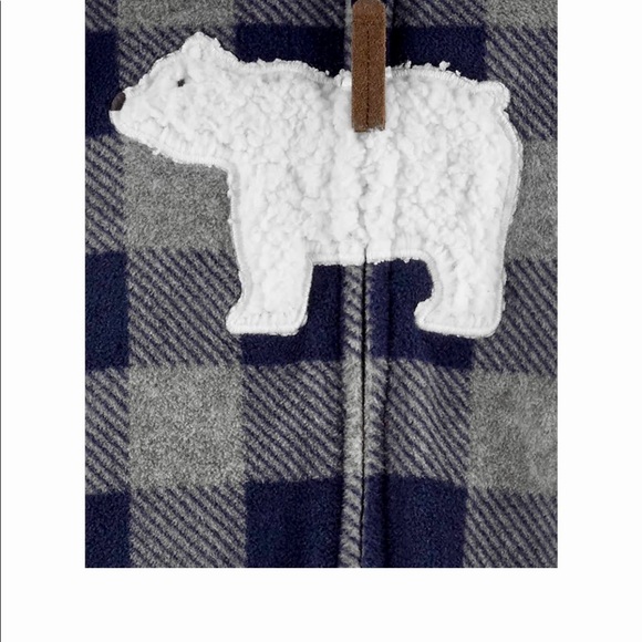 Bundle of 2 Carter’s 18 Month fleece jumpsuits - Picture 5 of 5